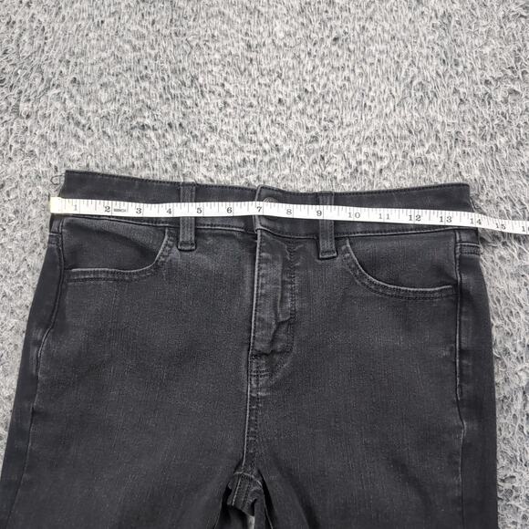 American Eagle Jeans Women 4 Black Distressed Denim Stretch High Rise Jegging - Picture 5 of 9